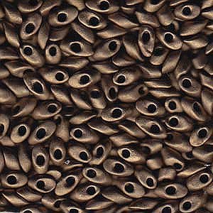 Long Magatama Bead 4 x 7mm Matte Metallic Dark Bronze 2006