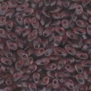 Long Magatama Bead 4 x 7mm Matte Transparant Smoky Amethyst 142F