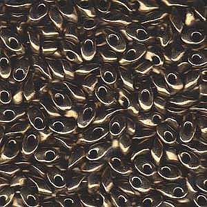 Long Magatama Bead 4 x 7mm Metallic Dark Bronze 457