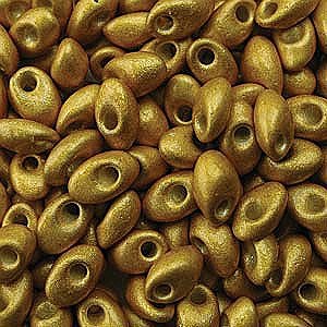 Long Magatama Bead 4 x 7mm Duracoat Galvanized Matte Gold 4202F