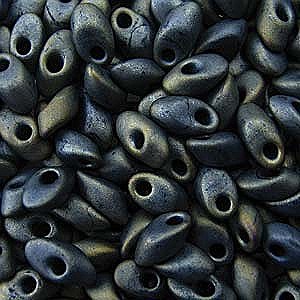 Long Magatama Bead 4 x 7mm Matte Metallic Silver Grey 2002