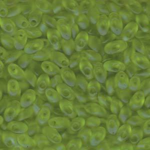 Long Magatama Bead 4 x 7mm Matte Tr. Chartreuse 143F