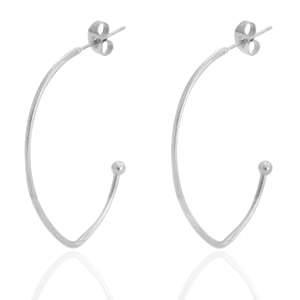 Oorbellen 38mm - Stainless Steel - Silver - 68912