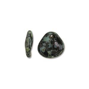 Petal Bead 8 x7mm Jet Picasso PTL87-23980-86800