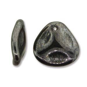 Petal Bead 14 x 13mm Jet Hematite PTL1413-23980-14400