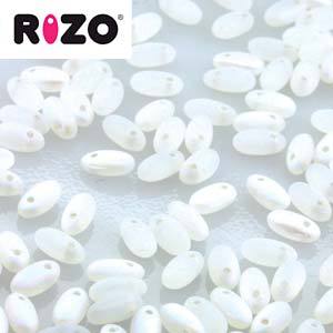 Rizo Bead 2.5 x 6mm White Opal AB Matted - RZ256-01000-28771