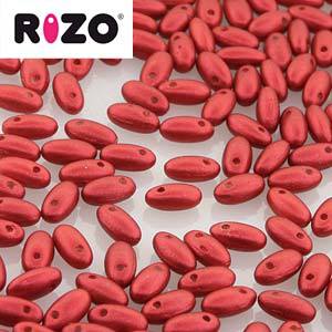 Rizo Bead 2.5 x 6mm Chalk White Lava Red - RZ256-03000-15150
