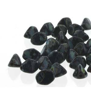 Pinch Bead 5 x 3mm Jet Picasso - PNC05-23980-15726