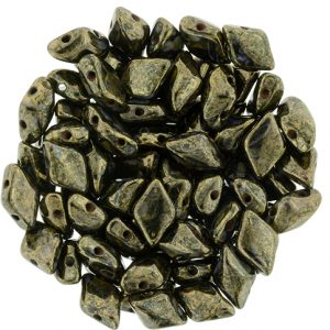 GEMduo beads 8x5mm - Jet Bronze Picasso - 379-85-BT2398