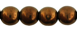 Round Pressed beads 6mm - Dark Bronze - 5-06-14415