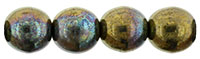 Round Pressed beads 6mm - Oxidized Bronze Clay - 5-06-15768