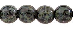 Round Pressed beads 6mm - Jet Picasso - 5-06-T2398