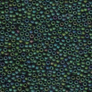 Rocaille 8/0 - Matte Metallic Dark Green Iris - 2066