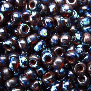 Rocaille 8/0 - Transparent Dark Topaz Picasso - 4502