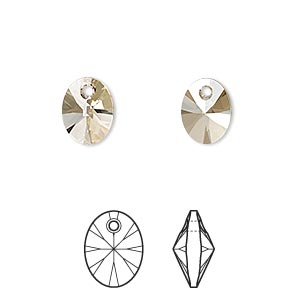 Swarovski 6028 Ovaal 10mm - Golden Shadow