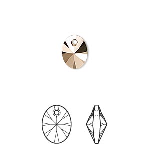 Swarovski 6028 Ovaal 10mm - Rose Gold 2AB