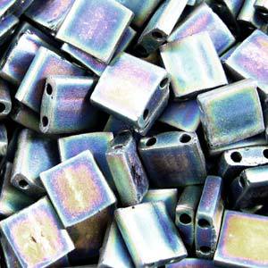 Tila Bead 5 x 5mm - Mat Black AB - 401FR