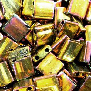 Tila Bead 5 x 5mm - Metallic Gold Iris - 462