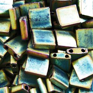 Tila Bead 5 x 5mm - Matte Metallic Patina Iris - 2008