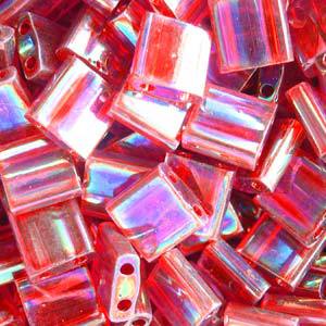 Tila Bead 5 x 5mm - Transparent Red AB - 254
