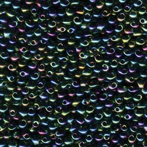 Drop Bead 3.4mm - Transparent Olive Green AB - 288