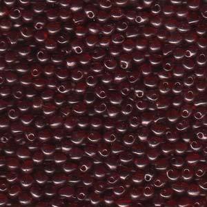 Drop Bead 3.4mm - Gold Luster Transparent Dark Red - 304