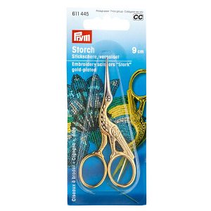 Borduurschaar "Ooievaar" 9cm - Verguld - Prym - 611445
