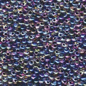 Drop Bead 3.4mm - Noir Lined Crystal AB - 283