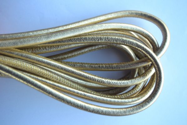 Rond leder 6mm - Gold - PROMOTIE