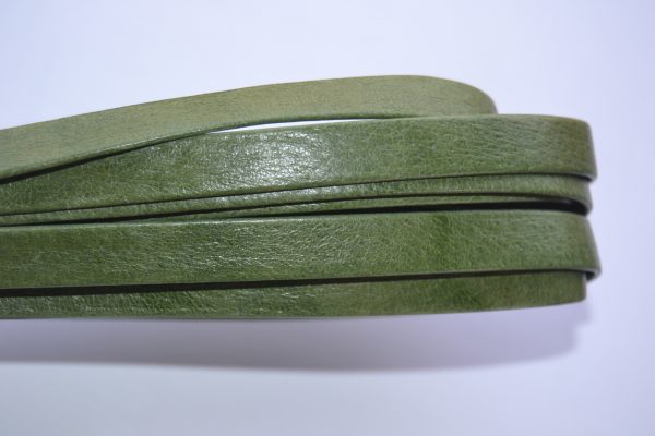 Plat leder 10mm - Moss Green - PROMOTIE