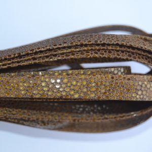 Plat leder 10mm -  Snake Dark Brown - PROMOTIE