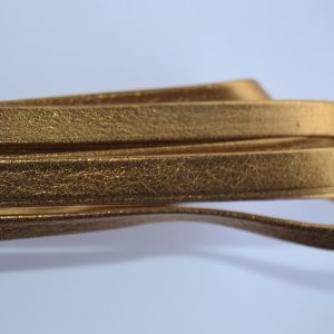 Plat leder 10mm -  Metallic Gold - PROMOTIE