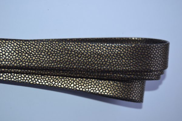 Plat leder 20mm - Snake Gold Brown - PROMOTIE