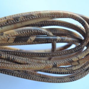 Rond leder 4mm - Wooden Brown - PROMOTIE