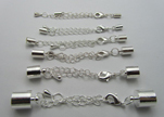 Eindkapje met slot en verlengketting 6mm - Silver Plated - FI7012