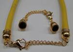 Eindkapje met slot en verlengketting Edelstaal 8mm - Gold - SSP-453