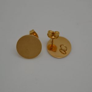 Oorsteker Plateau 15mm - Edelstaal - Gold