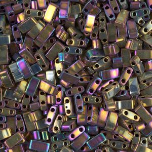 Half Tila bead 5x2.3mm - Metallic Purple Gold Iris - 188