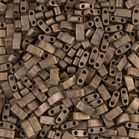 Half Tila bead 5x2.3mm - Matte Metallic Dark Bronze - 2006