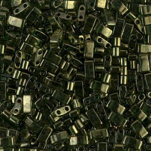 Half Tila bead 5x2.3mm - Olive Gold Luster - 306