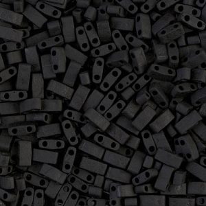 Half Tila bead 5x2.3mm - Mat Black - 401F