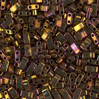 Half Tila bead 5x2.3mm - Metallic Gold Iris - 462