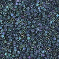 Cube beads 1.8mm - Matte Metallic Blue Green Iris - 2064