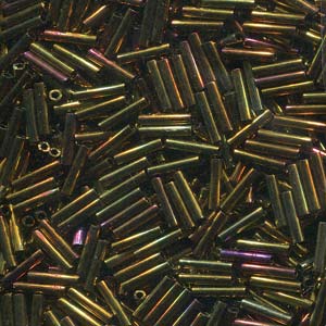 Bugle Bead 6mm - Metallic Gold Iris - 462