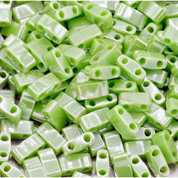 Half Tila bead 5x2.3mm - Opaque Chartreuse Luster - 439