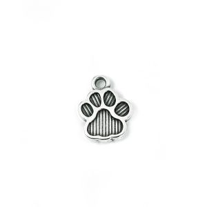 Bedeltje Hondenpootje - 12mm - Antique Silver - 78414013