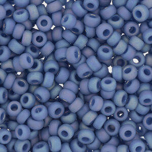 Rocaille 6/0 - Frost Opaque Glaze Rainbow Soft Blue - 4704