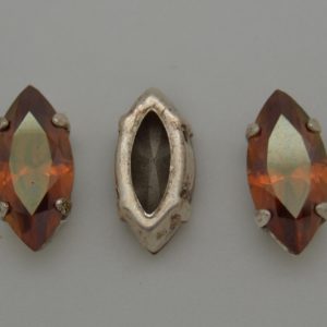 Navette 15x7mm - Copper / Silver