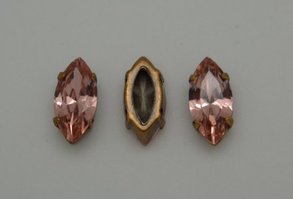 Navette 15x7mm - Vintage Rose / Brons