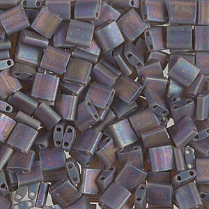 Tila Bead 5 x 5mm - Matte Transparent Root Beer AB